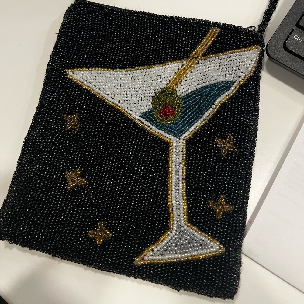 Small black beaded crossbody